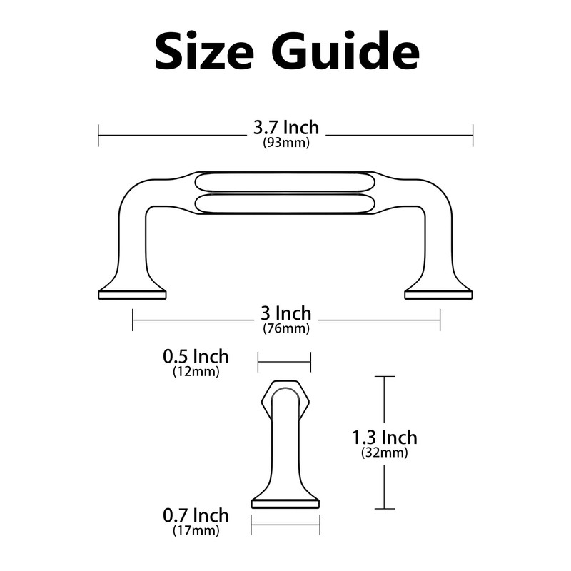 Alzassbg 10 Pack Brushed Satin Nickel Cabinet Handles, 3 Inch(76mm)