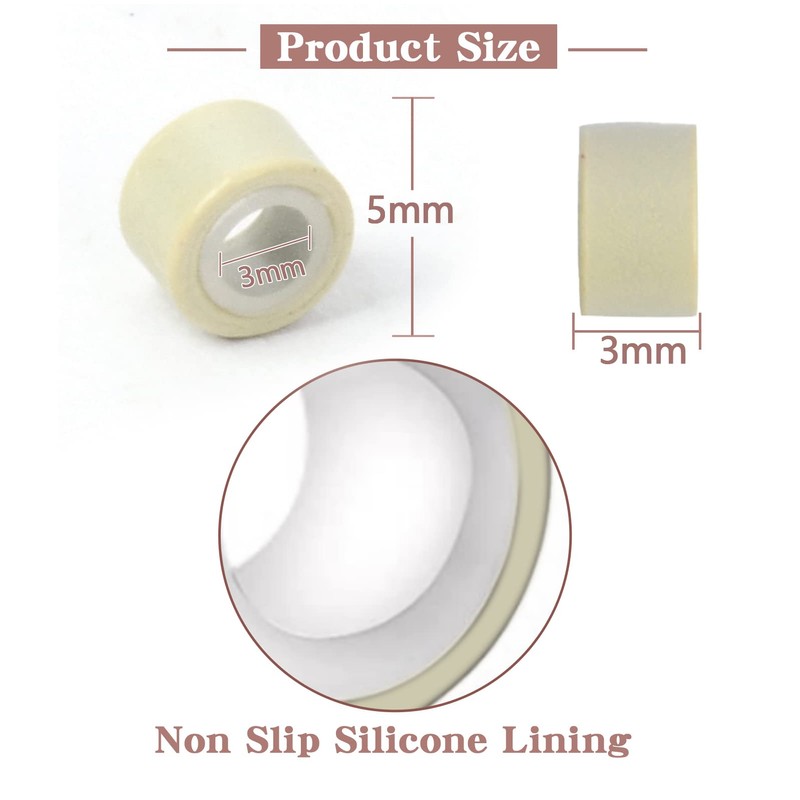 Vlasy 100Pcs 5mm Silicone Lined Micro Ring Beads for Hair
