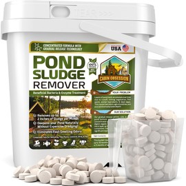 Cabin Obsession Pond Sludge Remover C 5 Pounds Beneficial Pond Bacteria & Enzyme Treatment - 100% Natural Muck Digester C Safe for All Aquatic Life and Recreation - Made in The USA
