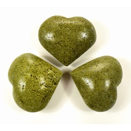 Heart Jasper Onyx Labradorite Serpentine Aventurine Polished Gemstone Crystal Mineral Specimen (Green Epidote)
