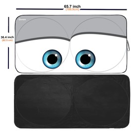 Gven Windshield Sun Shade 2025 Windshield Cover Sun Shade Automotive Interior Sun Protection Front Windshield Car Eyes Sun Visor Protector Blocks UV Rays Keep Your Vehicle Cool (Grey, XL)