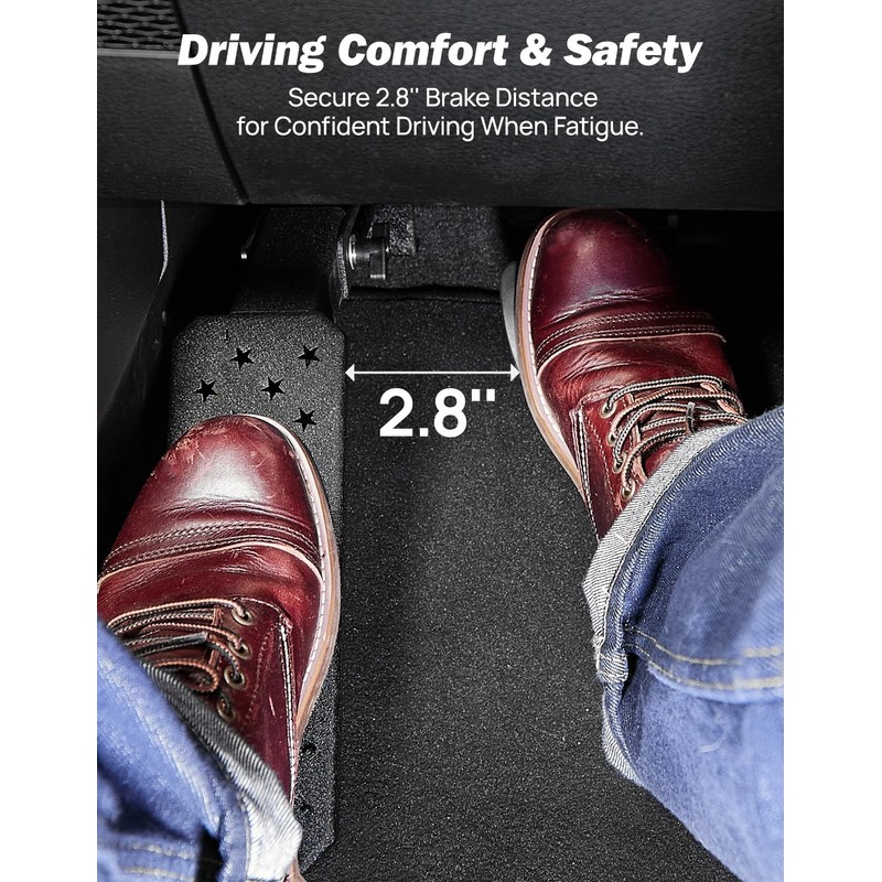 JOYTUTUS Dead Pedal Foot Rest Pad Compatible with 2007-2026 Jeep