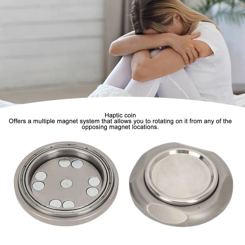 Magnetic Haptic Coin Silent Stainless Steel Flipped Fingertip Toy Rotatable