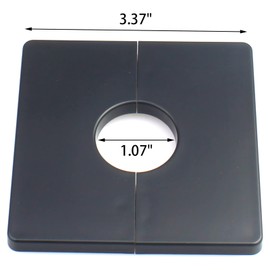 FDXGYH 2 Pcs 1.0 Inch ABS Wall Split Flange Self-Adhesive Tape Square Escutcheon Plate Cover for Water Pipe Faucet Decoration Accessories