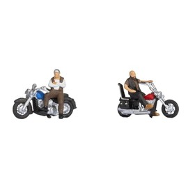 NOCH N Figures Rocker on Motorcycles, Action Figure Set, 1:160 N, Hand-Coloured for Model Making and Dioramas