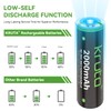 Kruta NiMH Rechargeable AA Batteries, 2000mAh 1.2V NiMH High Capacity