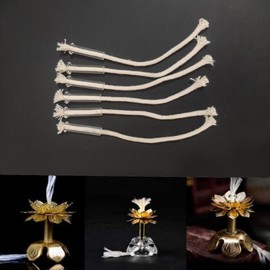 6Pcs Kit DIY Torch Wick Holders with Glass Washer Cotton Replacement Torch Wicks Oil lamp Acc