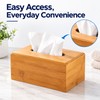 Bamboo Tissue Box Holder for Home and Office – Natural