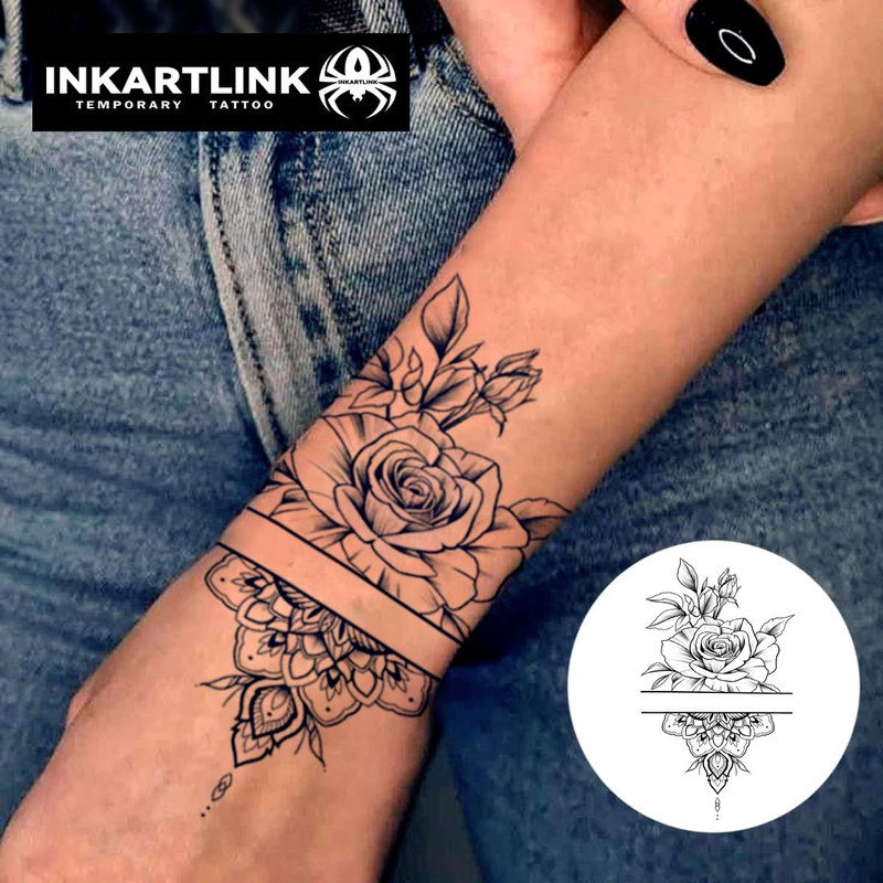 INKARTLINK 2 Pcs Tattoo Stickers 2 Weeks Waterproof Jagua Tattoo