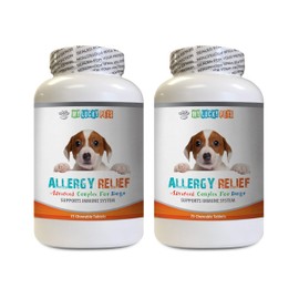 MY LUCKY PETS LLC Dog Itchy Skin Relief - Allergy Relief for Dogs Itch Relief Support - Key Ingredients - Burdock Root for Dogs - 2 Bottles (150 Chewable Tablets)