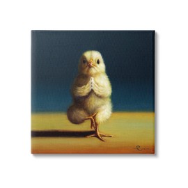 Stupell Industries Yellow Chick Meditating Yoga Pose Animal Fitness Canvas Wall Art, Design By Lucia Heffernan