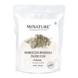 Moroccan Rhassoul Clay (Nude) Powder | Ghassoul Clay | mi nature | Skin care mask for deep cleansing,nourishing,detoxifying| Hair Cleanser and nourishing| 227g(8oz)
