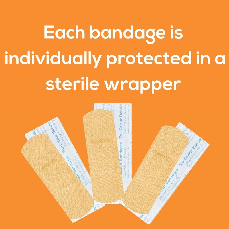 Tru-Colour Skin Tone Shade Fabric Bandages (50 Count) – Flexible,
