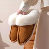Faux Suede Fur Slippers for Women – Warm Plush Lining