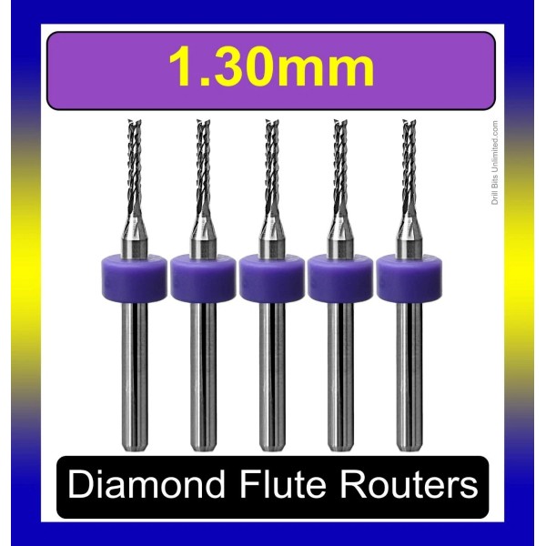 kyocera US 1.3mm .051" Router Bit Carbide Diamond Flutes 5