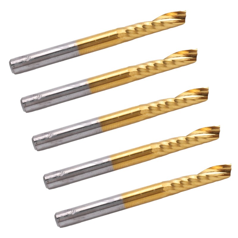 5pcs CNC Router Bits Spiral End Mill Milling Cutter Set