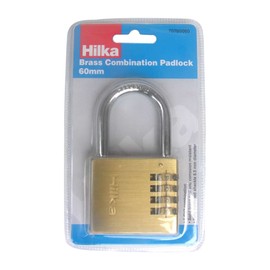 Hilka 70760060 60mm Brass Combination Padlock