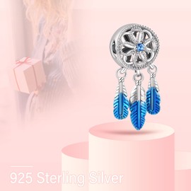 Annmors Summer Charms for Bracelet 925 Sterling Silver, Blue Ocean Vibe Pendant with Cubic Zircon Jewellery Collection, Cubic Zirconia