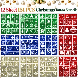 Christmas Temporary Tattoo Stencils, Christmas Party Stocking Stuffers