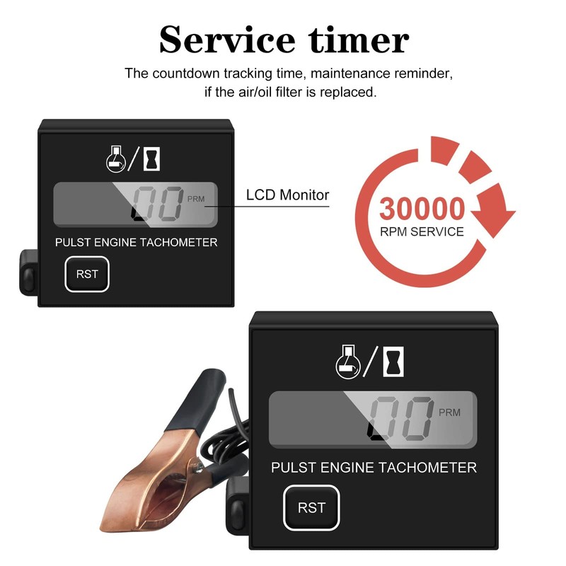 BIBARAJM Small Engine Tachometer Digital Tachometer Small Digital Inductive Tachometer,