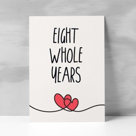 Postcard Prints - 8 Year Anniversary Card For Husband or Wife Anniversary Card for 8th Anniversary Card For Boyfriend or Girlfriend Eight Wedding Anniversary