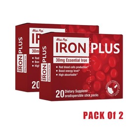 MissPep Iron Supplement, Non-Constipating Gentle Iron Pills for Women & Men, & Kids 6 & Up - Iron for Immune Support, Healthcare Edible Dietary - Specification: Pack of 2
