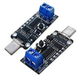 2PCS 100W 5A USB-C Fast Charge PD QC DC 5V 9V 12V 15V 20V Adjustable Voltage Power Trigger Module 5A Type-C Male Input, USB-C Decoy Board with Wiring Terminal