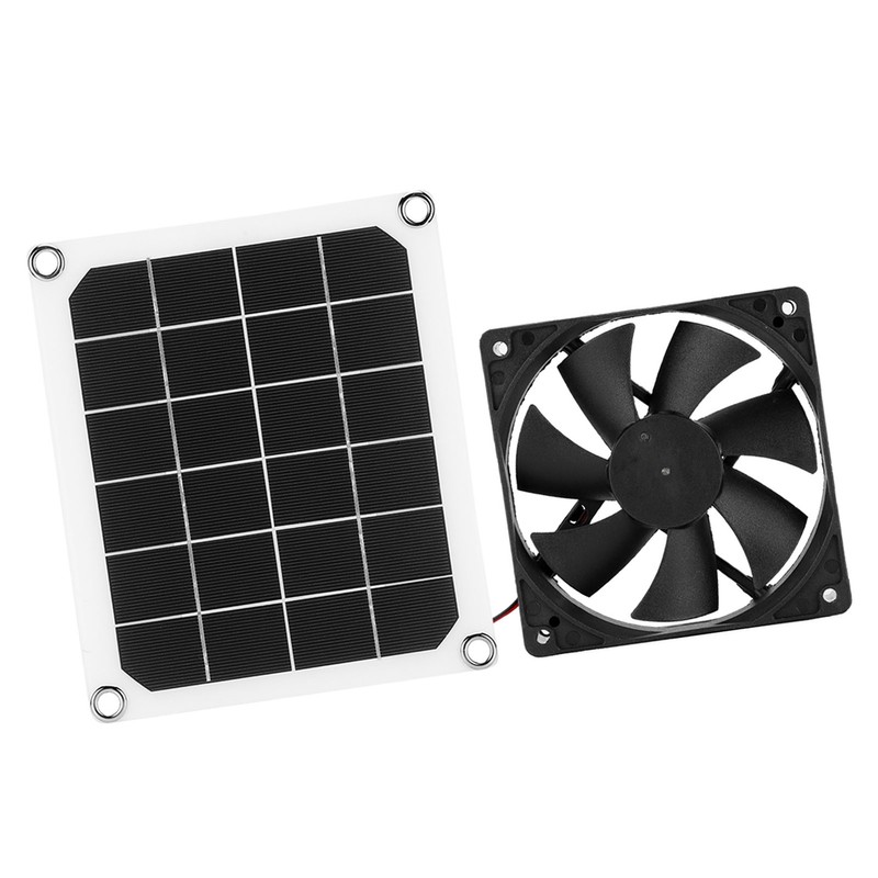 6V 10W Outdoor Solar Power Panel Exhaust Fan USB Charging