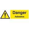 Sign, Danger Asbestos, Rp, External Height 100mm, External Width 300mm, Sign Colour Black on White, Sign Legend Asbestos, Sign Material Plastic, Sign Type Hazard, Personal Protection & Site Safety Sig