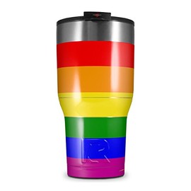 WraptorSkinz Skin Wrap compatible with 2017 and newer RTIC Tumblers 30oz Rainbow Stripes (TUMBLER NOT INCLUDED)