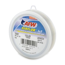 American Fishing Wire Surflon Nylon Coated 1x7 Stainless Steel Leader Wire, Camo Brown, 300-Feet/20-Pound