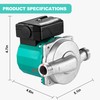 KOLERFLO Hot Water Recirculating Pump,93W 3/4" NPT Circulation Pump,Stainless Steel