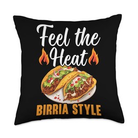 Birria Tacos Mexican Food SteMi Apparel Birria Tacos Mexican Food Mexico Cuisine Foodie Throw Pillow, 18x18, Multicolor