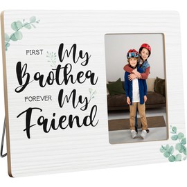 YYLYMX Brother Gifts Picture Frame from Sister Sibling, First My Bother Forever My Friend, 4x6 Inch Photo