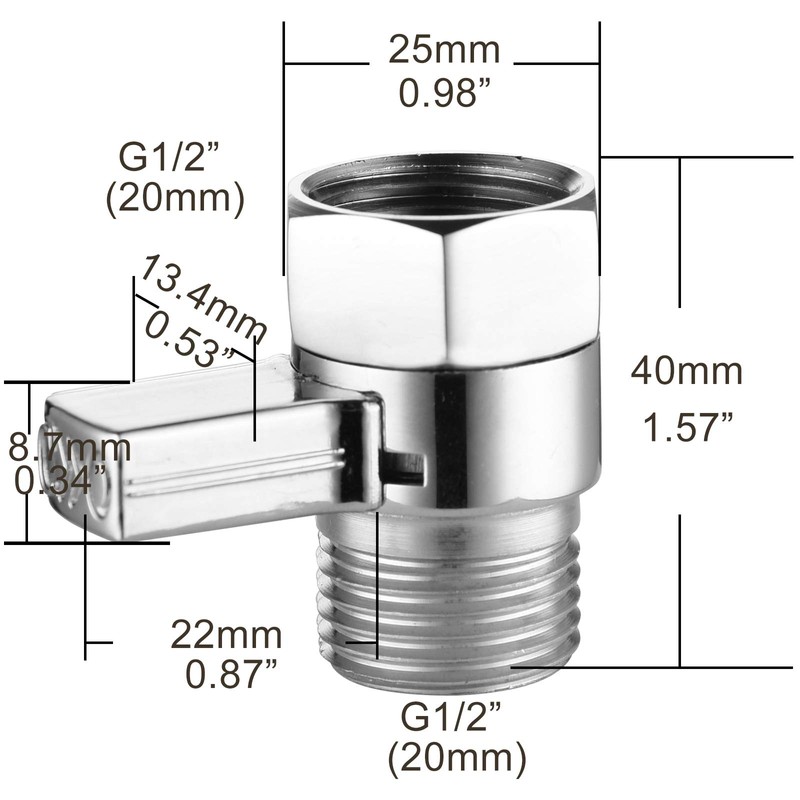CIENCIA G1 / 2 Inch Brass Chrome-Plated Shower Head Angle