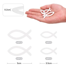 ARTREE 96 Stück Holzfische Deko Set,Holz Fische Tischdeko Taufe Konfirmation Kommunion Deko Mädchen Junge Taufedeko（weiß)