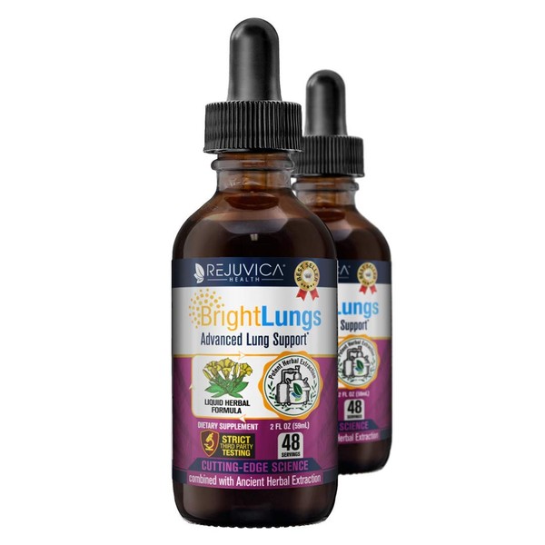 Bright Lungs - Advanced Lung Support Supplement - Liquid Delivery to Support Cleansing, Detox & Absorption - Grindelia, Lobelia, Licorice, Wild Cherry & More!