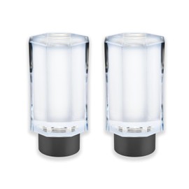 BLASTHOME™ Luxury Faceted Pillar Finials – Fits Only Signature Collection Curtain Rods (Rod Not Included) – Premium Quality, Heavy Metal – Set of Two – Crystal Clear/Matte Graphite