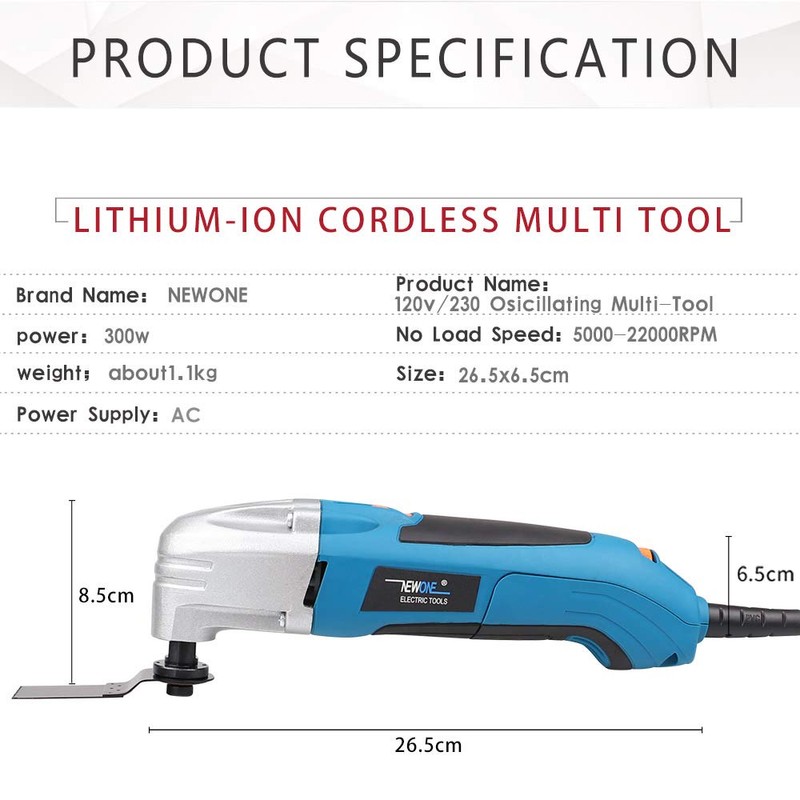 NEWONE Oscillating Tool,1.8 Amp Power Tools,Variable Speed Oscillating Multi-Tool Kit
