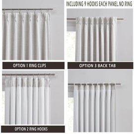 Kayne Studio Nature Blended Linen Pinch Pleat Blackout Curtains 84 inch Long for Living Room Bedroom,Thermal Insulated Window Treatments Pleated Drapes for Track with 9 Hooks,40"x84",Beige,1 Panel