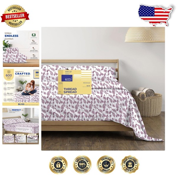 4PC Full Egyptian Cotton Sheet Set - Hypoallergenic