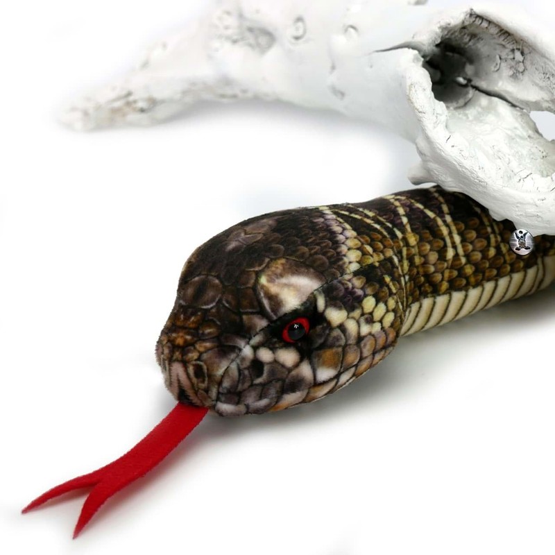 Kuscheltiere.biz Rattlesnake 100 cm Snake with Rattle Plush Snake Plush