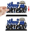 LINGTEER Happy 40th Birthday Blue Acrylic Table Topper Centerpieces Set