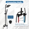 Wall Mounted Outdoor Shower System Matte Black 6" Square Rainfall