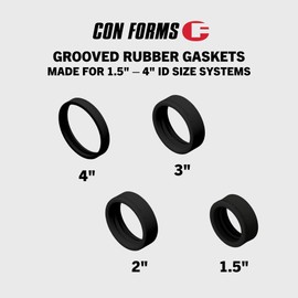 Con Forms Concrete Pump 2" ID Grooved Concrete Pump Placing Line Shotcrete System Grooved Steel Snap Clamp Replacement Rubber Gasket, Box of 6