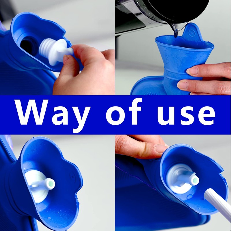 2 L Enema Bag with Switch，Hot-Water Bottle，5.0 ft. Long Silicone