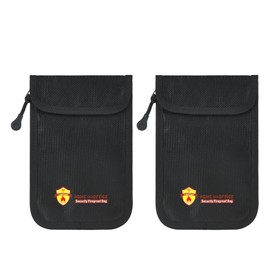 2 Pack Small Fireproof Bag(5.2 x 8 inches), Fireproof Wallet Pouch, Non-Itchy Waterproof Cash Bag with Zipper, Small Safe Bag for Cash, Valuables, Passport, Currency & Keys