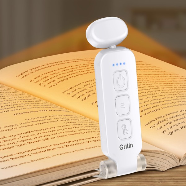 Gritin Gritin Leselampe Buch Klemme, USB C Wiederaufladbare Klemmleuchte fr