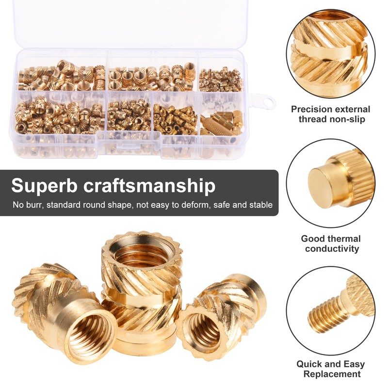 Knpwer 308 Pieces Threaded Insert and Soldering Iron Melting Aid,
