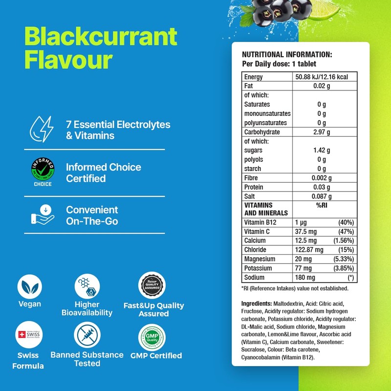 Fast&Up Reload – Blackcurrant & Lime Flavour – 80 Effervescent